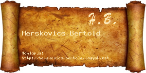 Herskovics Bertold névjegykártya